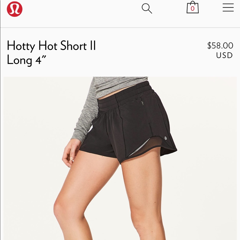 NWT LULU HOTTIE HOT SHORT II SIZE 2!!!🔥🔥🖤